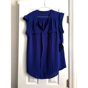NWT MOA MOA Royal Blue Tunic Top High Low Hem Size Large L